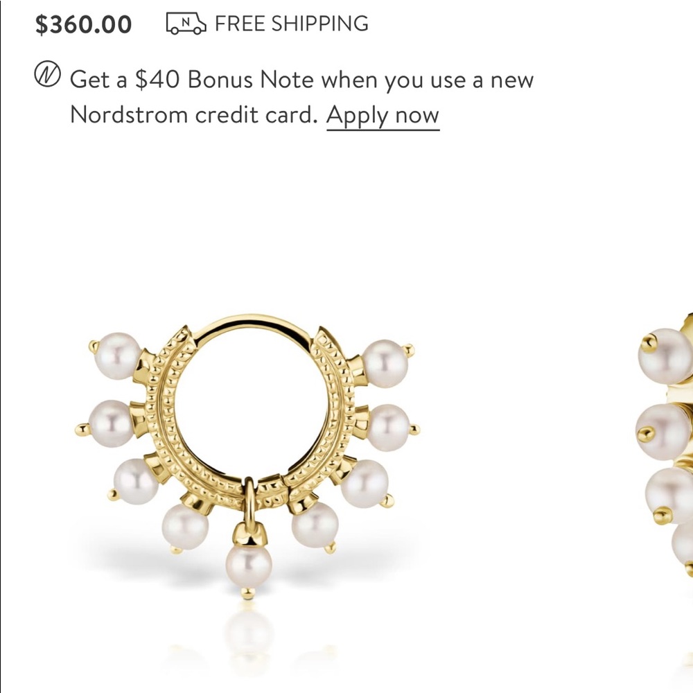 Maria Tash 14k gold pearl clicker